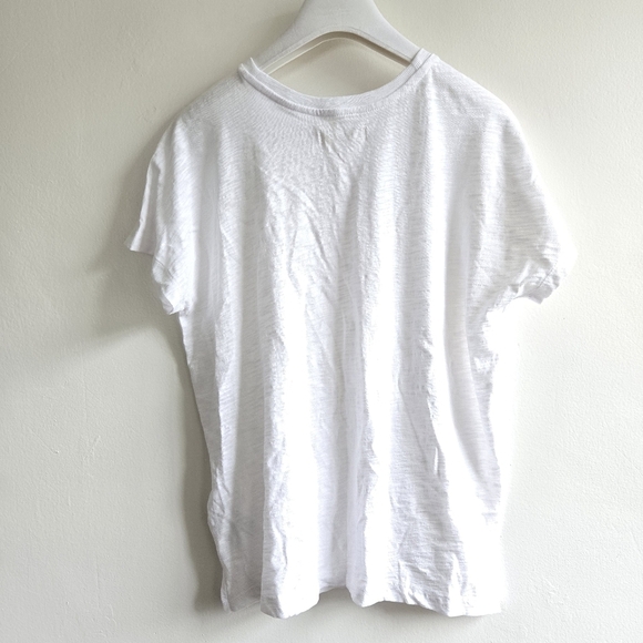 New Madewell Dolman-Sleeve Crewneck Slub Short Sleeve Eyelet White Tee NWT XS - Picture 7 of 9